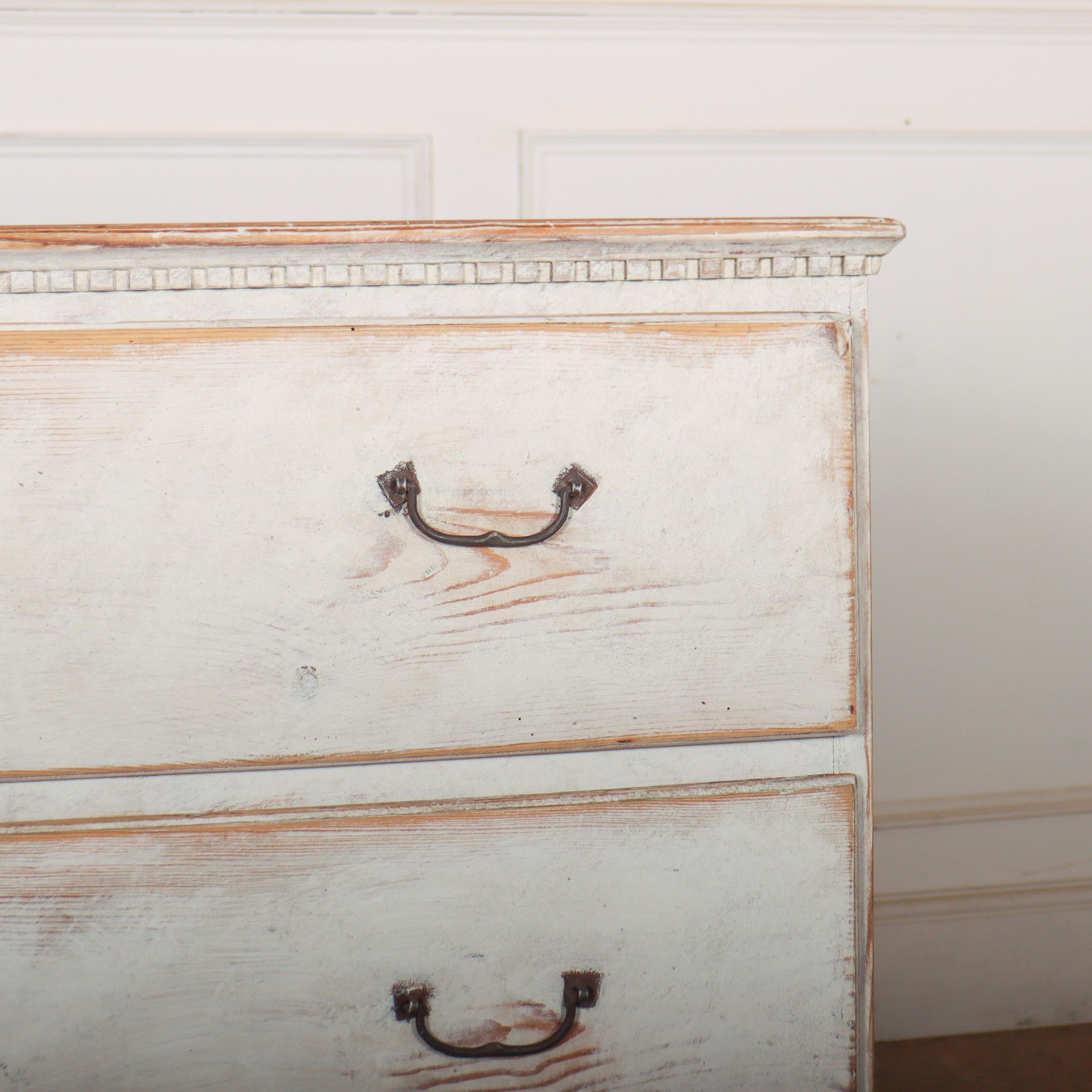 19th Century Swedish Painted Pine Commode For Sale