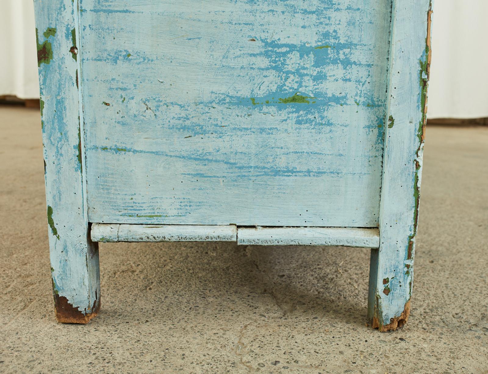 Swedish Painted Pine Farmhouse Bench with Storage 12