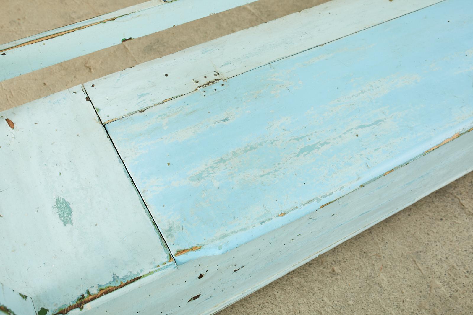 19th Century Swedish Painted Pine Farmhouse Bench with Storage