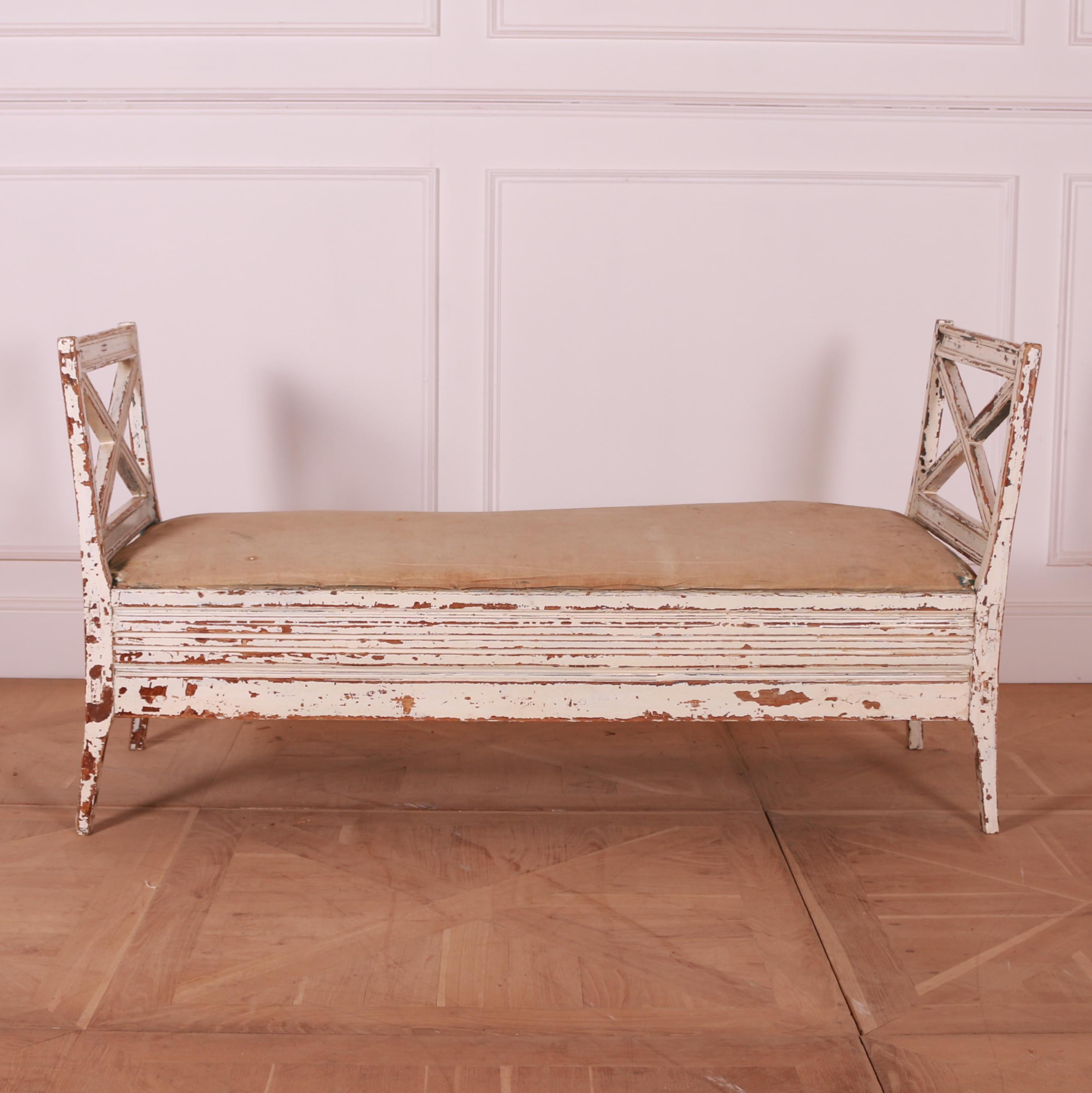 Swedish Painted Pine Open Bench at 1stDibs