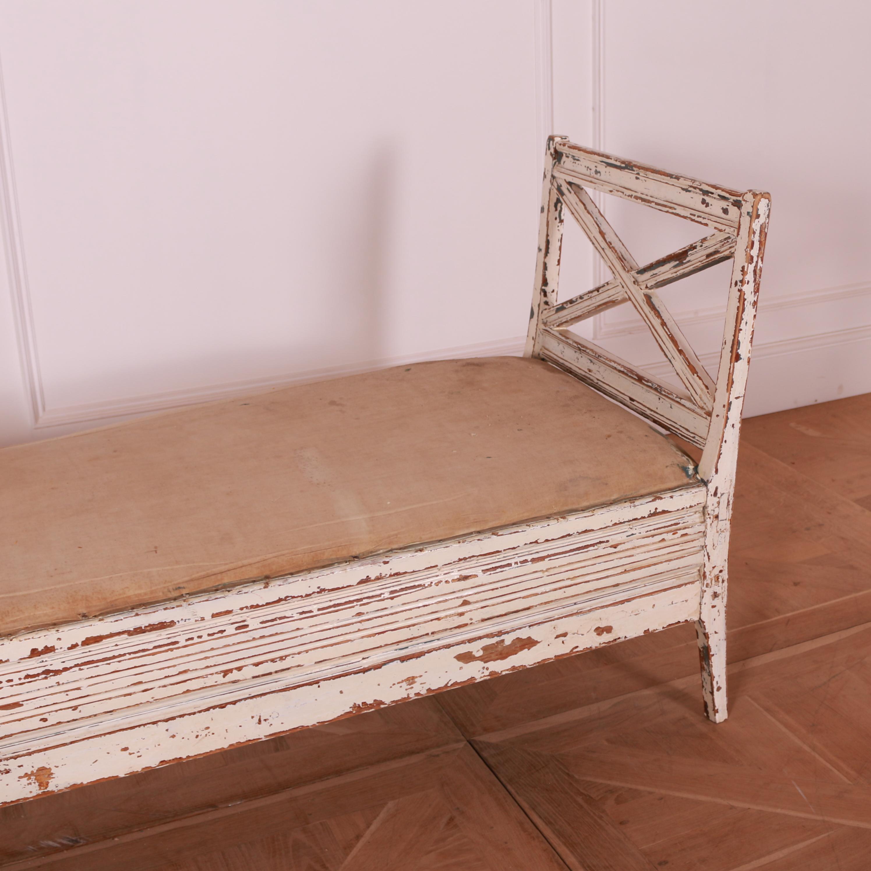 Swedish Painted Pine Open Bench at 1stDibs