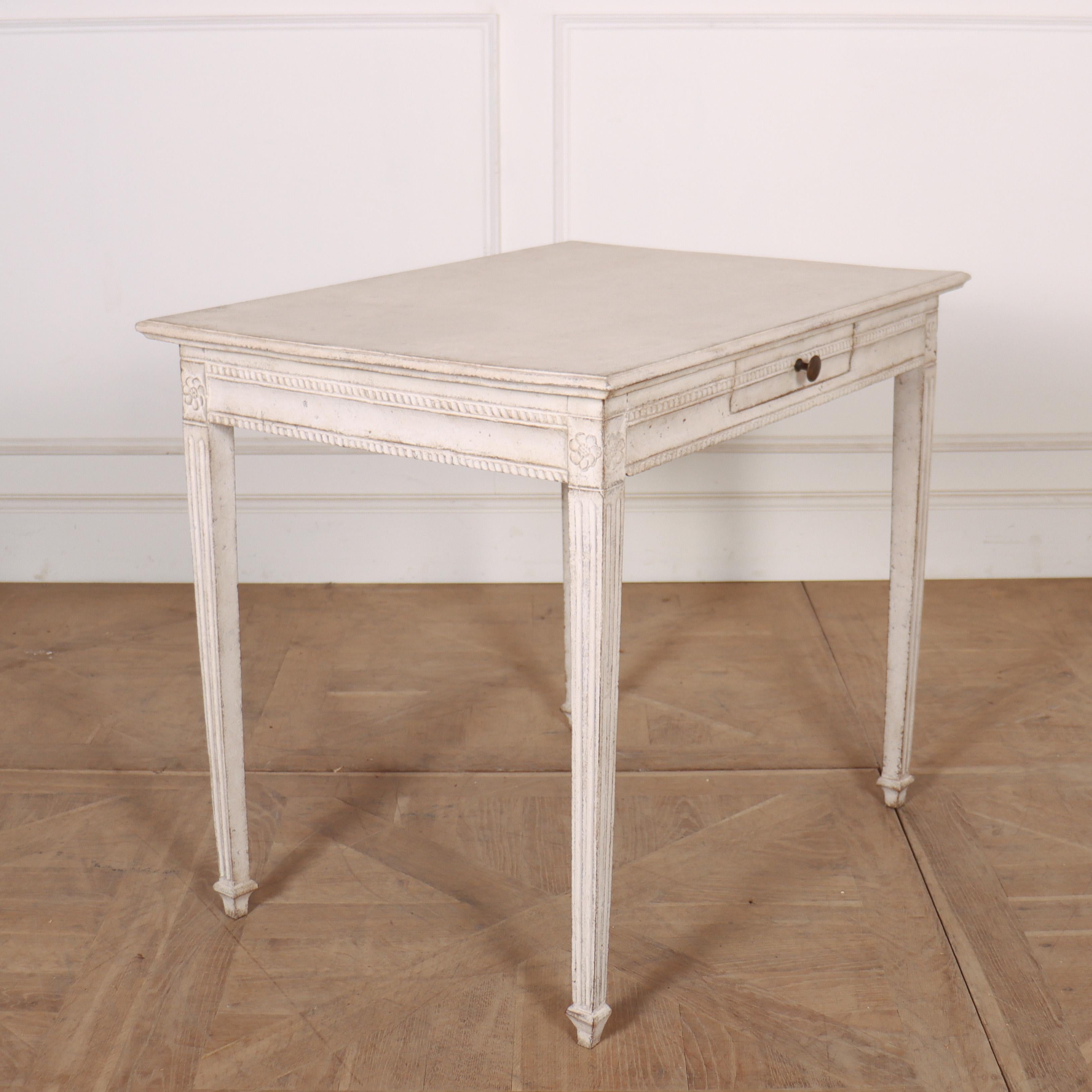 Pine Swedish Painted Side Table For Sale