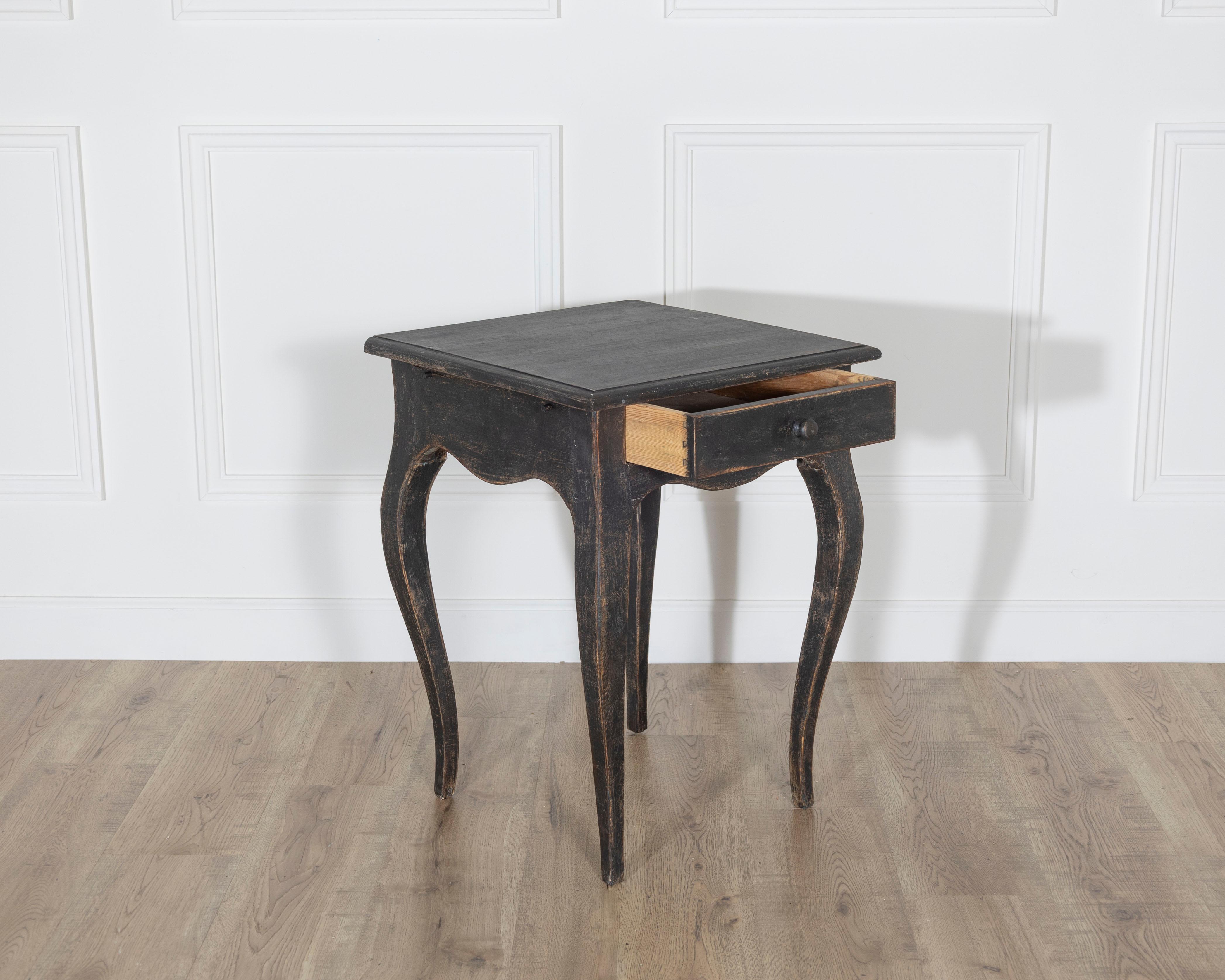 19th Century Swedish Painted Side Table with Cabriole Legs, circa 1840 For Sale