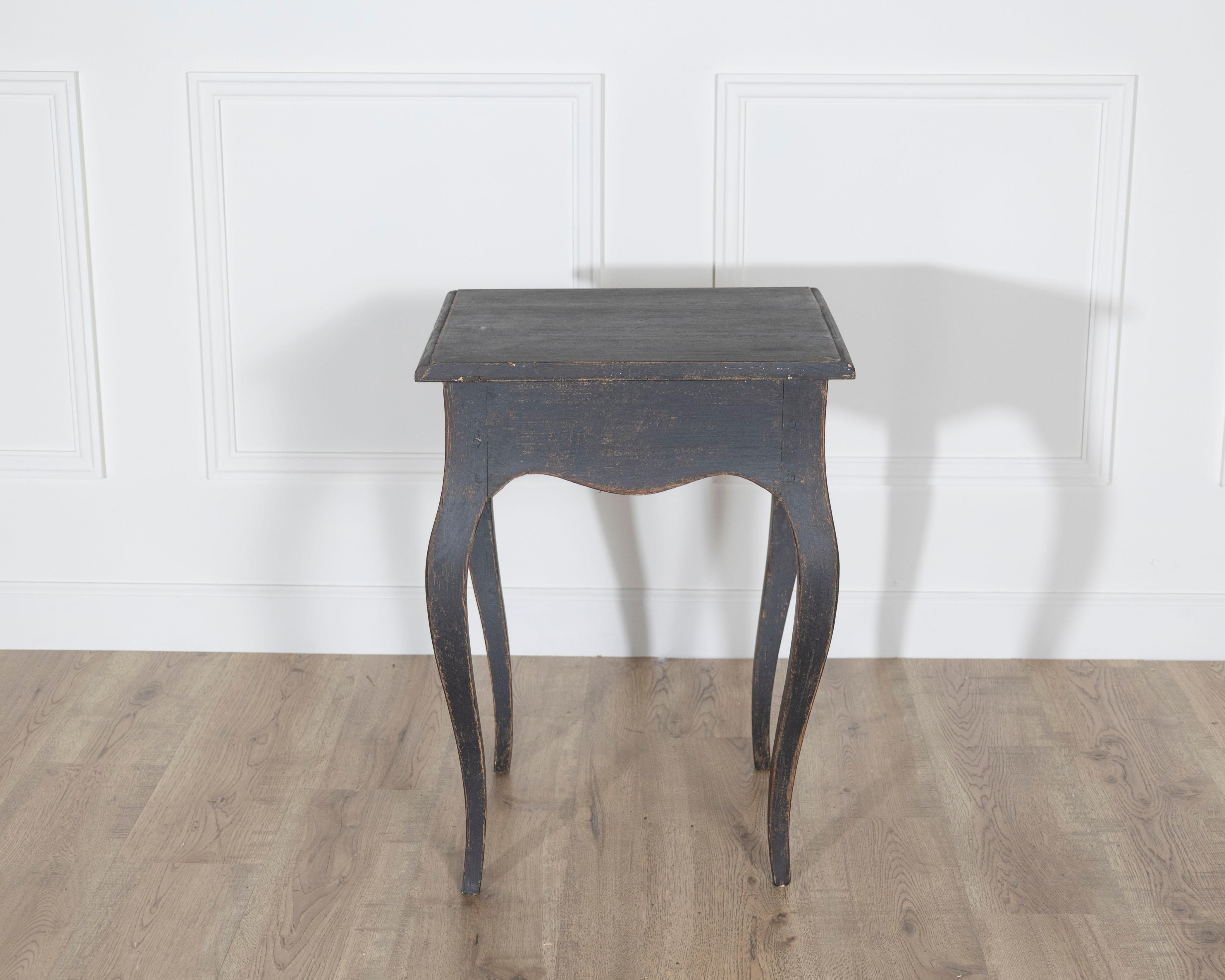 Wood Swedish Painted Side Table with Cabriole Legs, circa 1840 For Sale