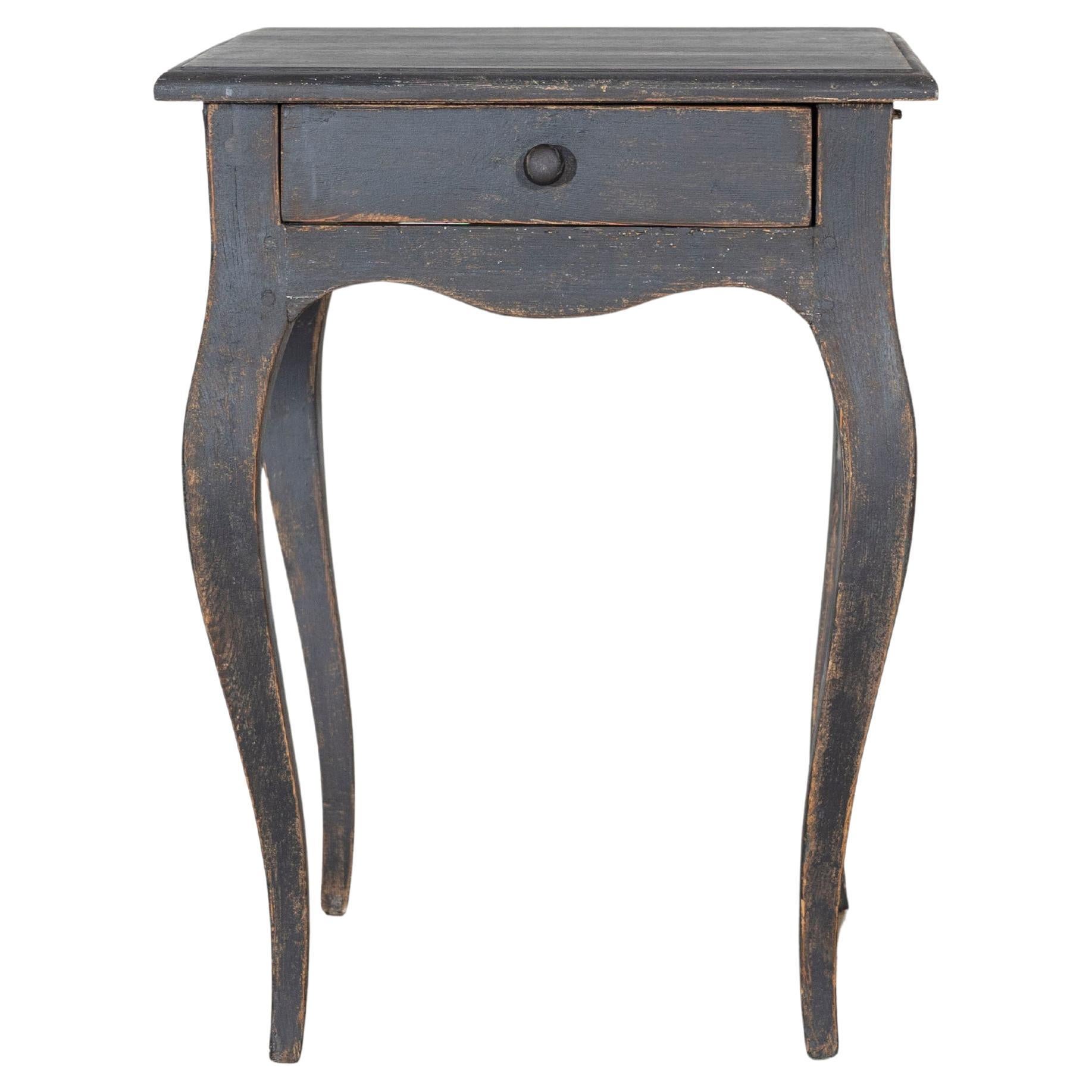Swedish Painted Side Table with Cabriole Legs, circa 1840 For Sale