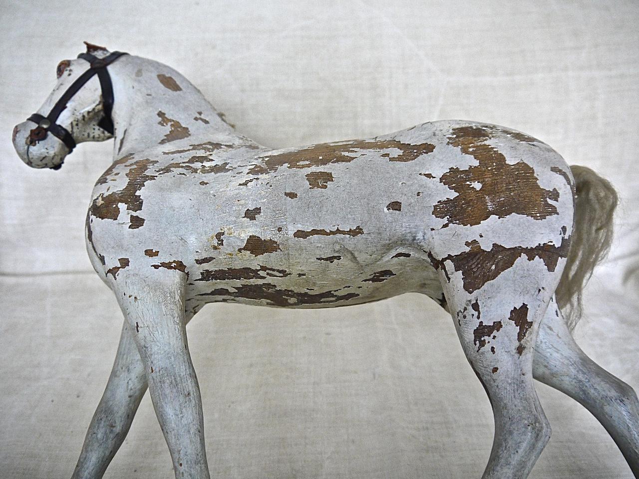  Painted Toy Wooden Horse on Wheels, Swedish 19th Century For Sale 3