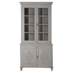 Swedish Painted Vitrine Cabinet, 19th c. Late Gustavian
