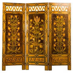 Swedish Painted Wood Screen