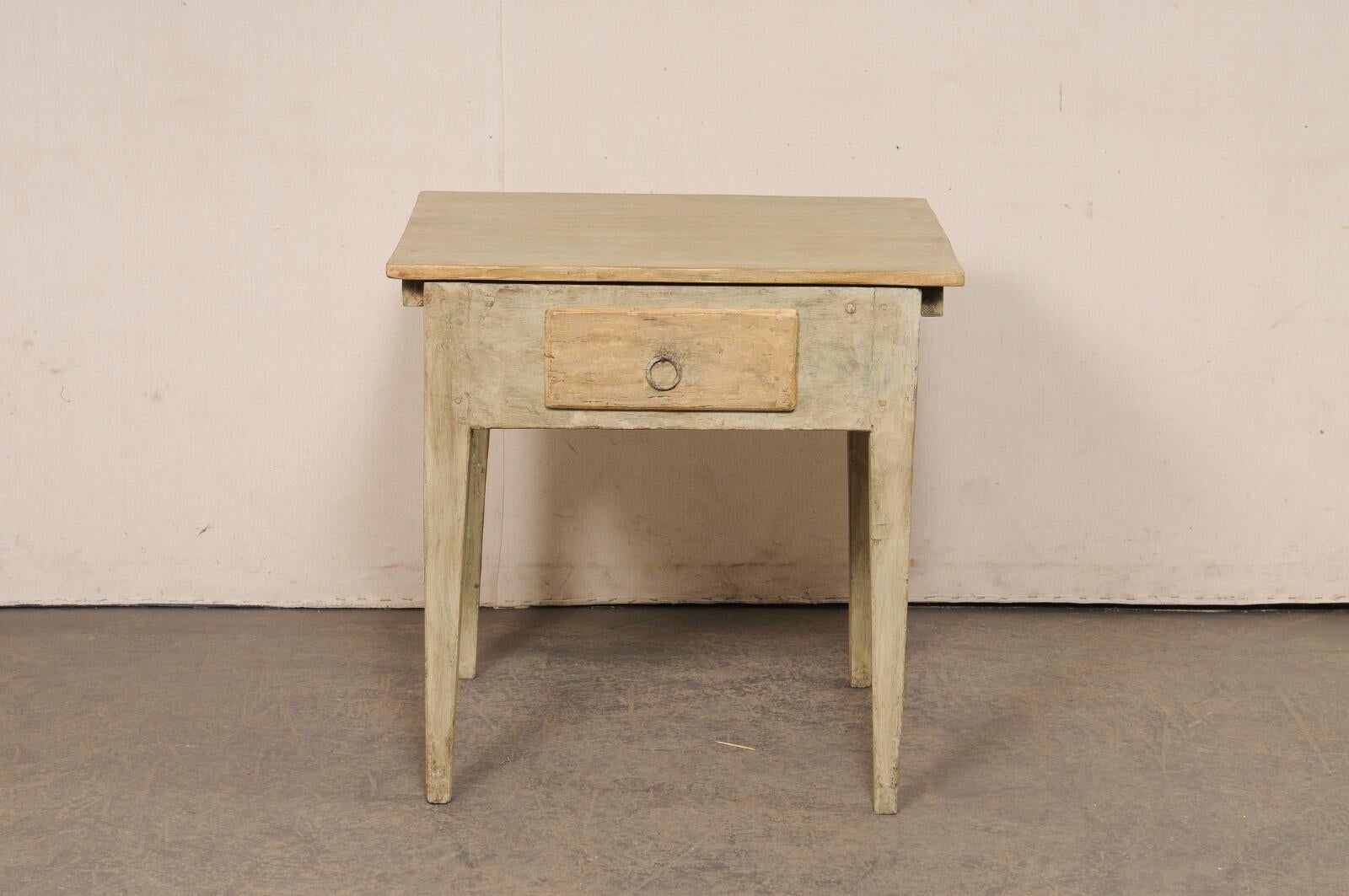 Swedish Painted Wood Side Table w/Small Drawer, 19th C. For Sale 7