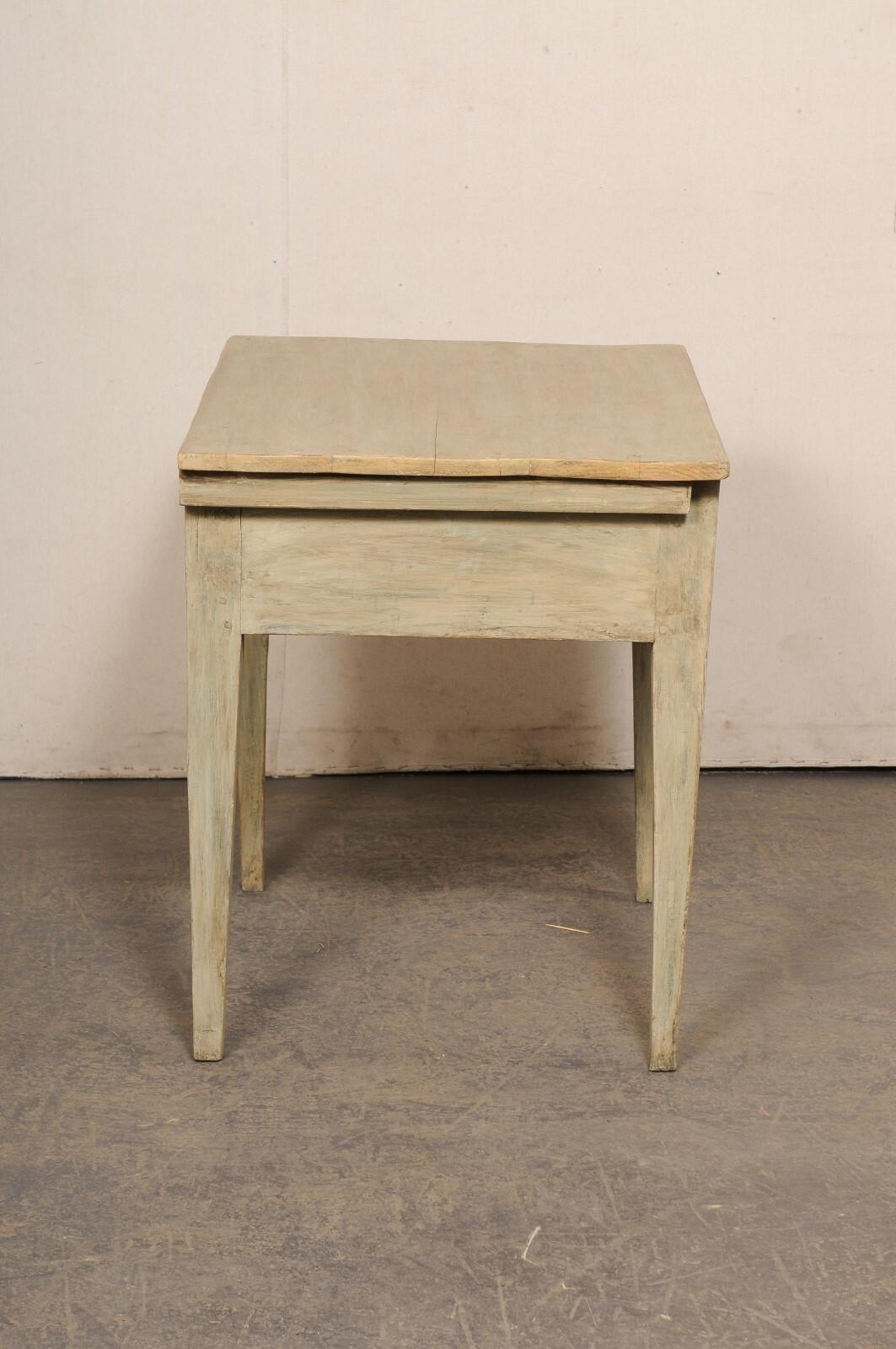 Swedish Painted Wood Side Table w/Small Drawer, 19th C. For Sale 2