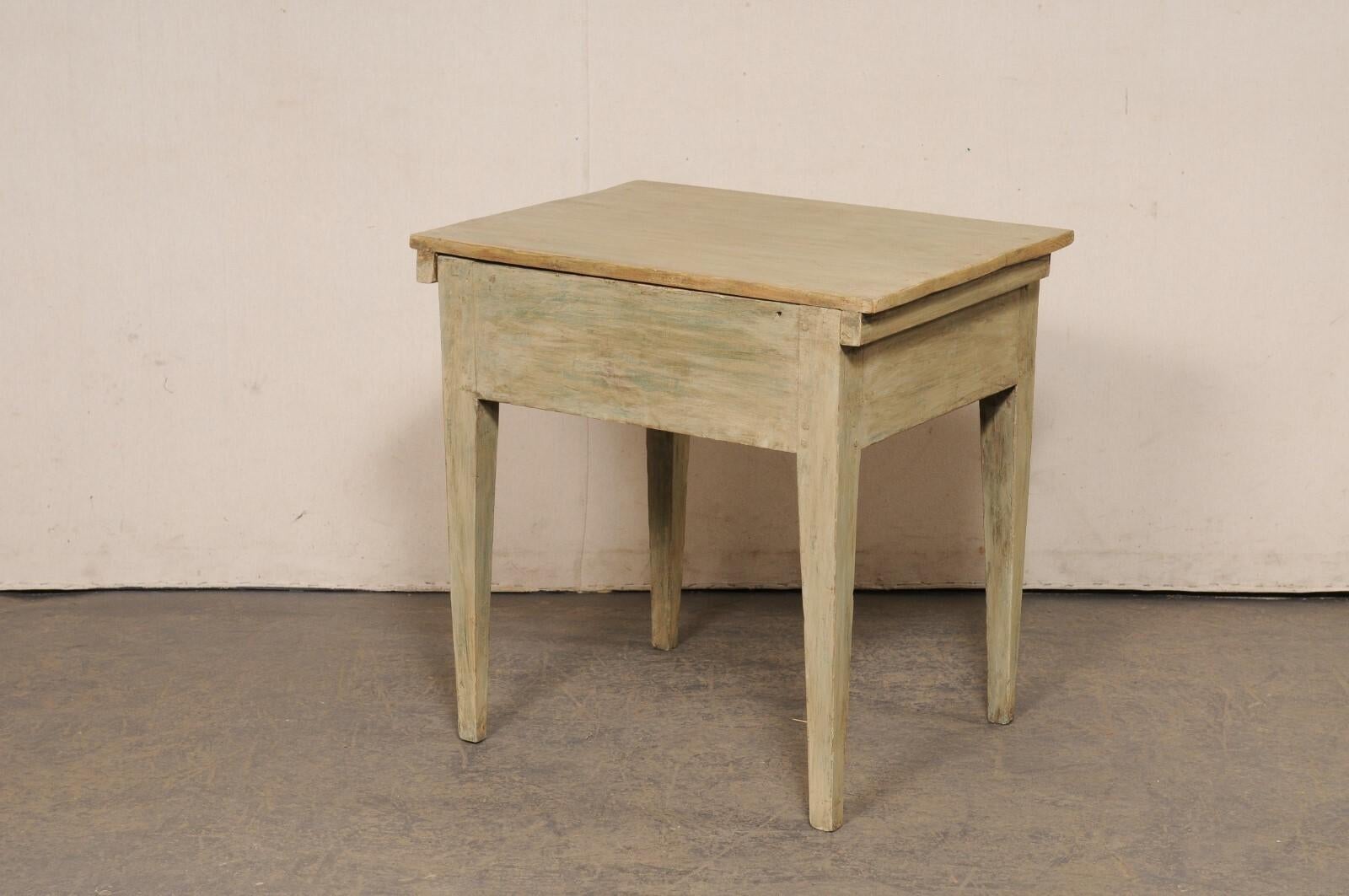 Swedish Painted Wood Side Table w/Small Drawer, 19th C. For Sale 3