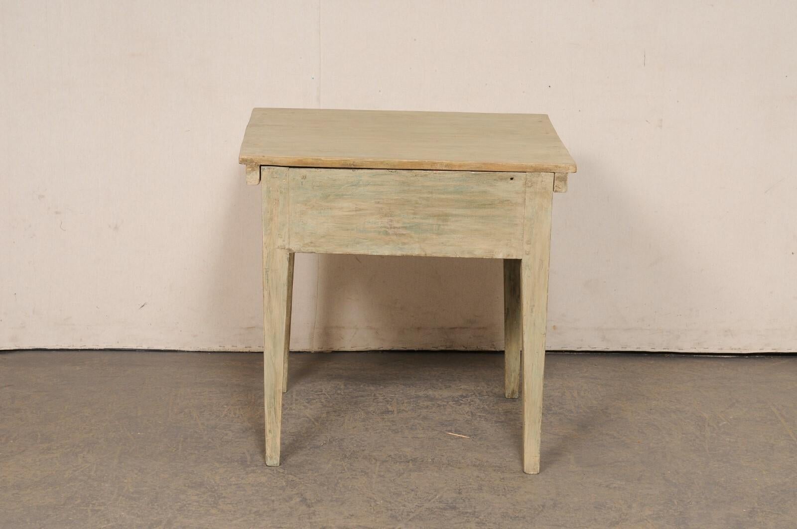Swedish Painted Wood Side Table w/Small Drawer, 19th C. For Sale 4