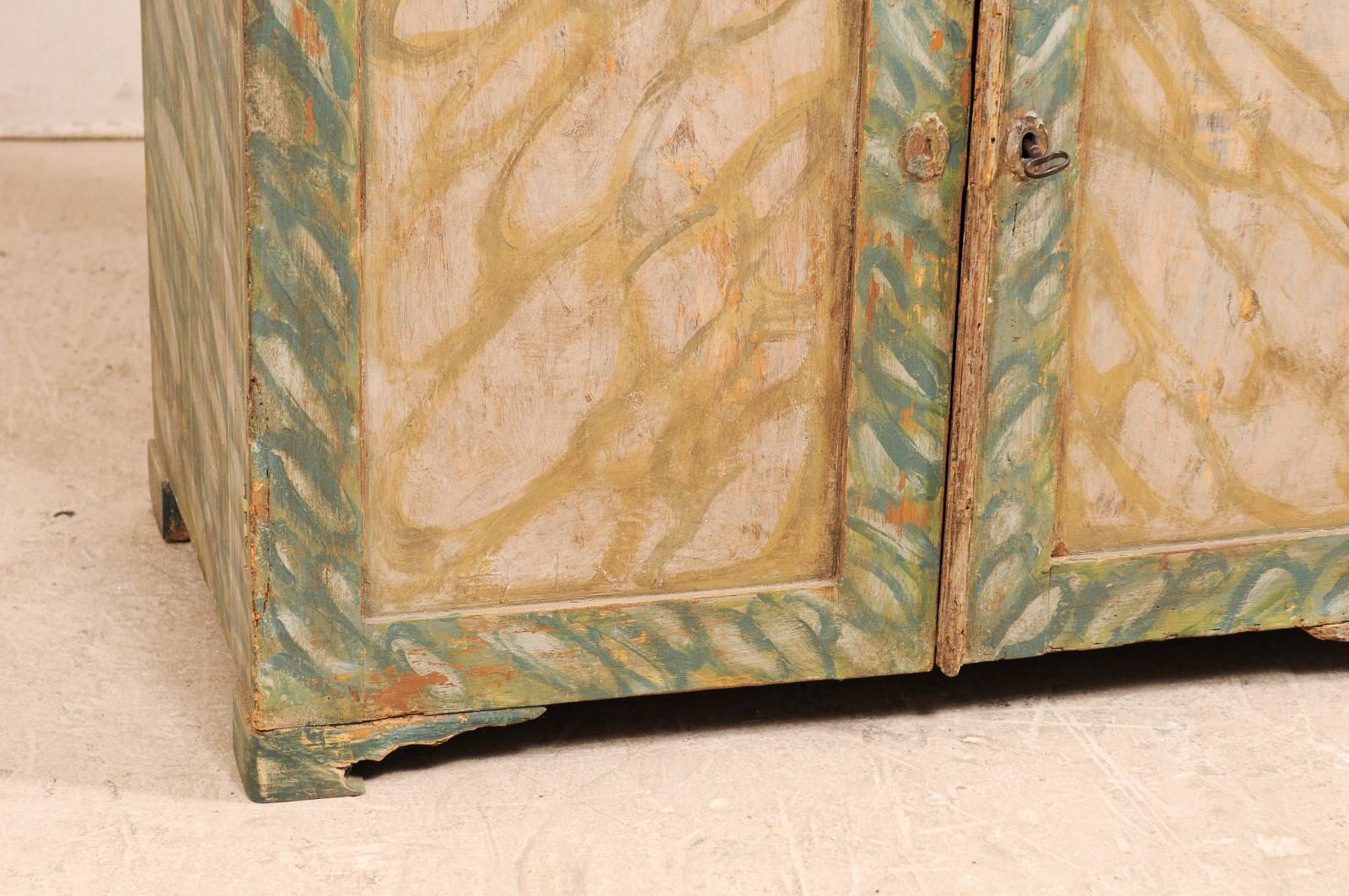 Swedish Painted Wood Two-Piece Cupboard, circa 1830-1850 4