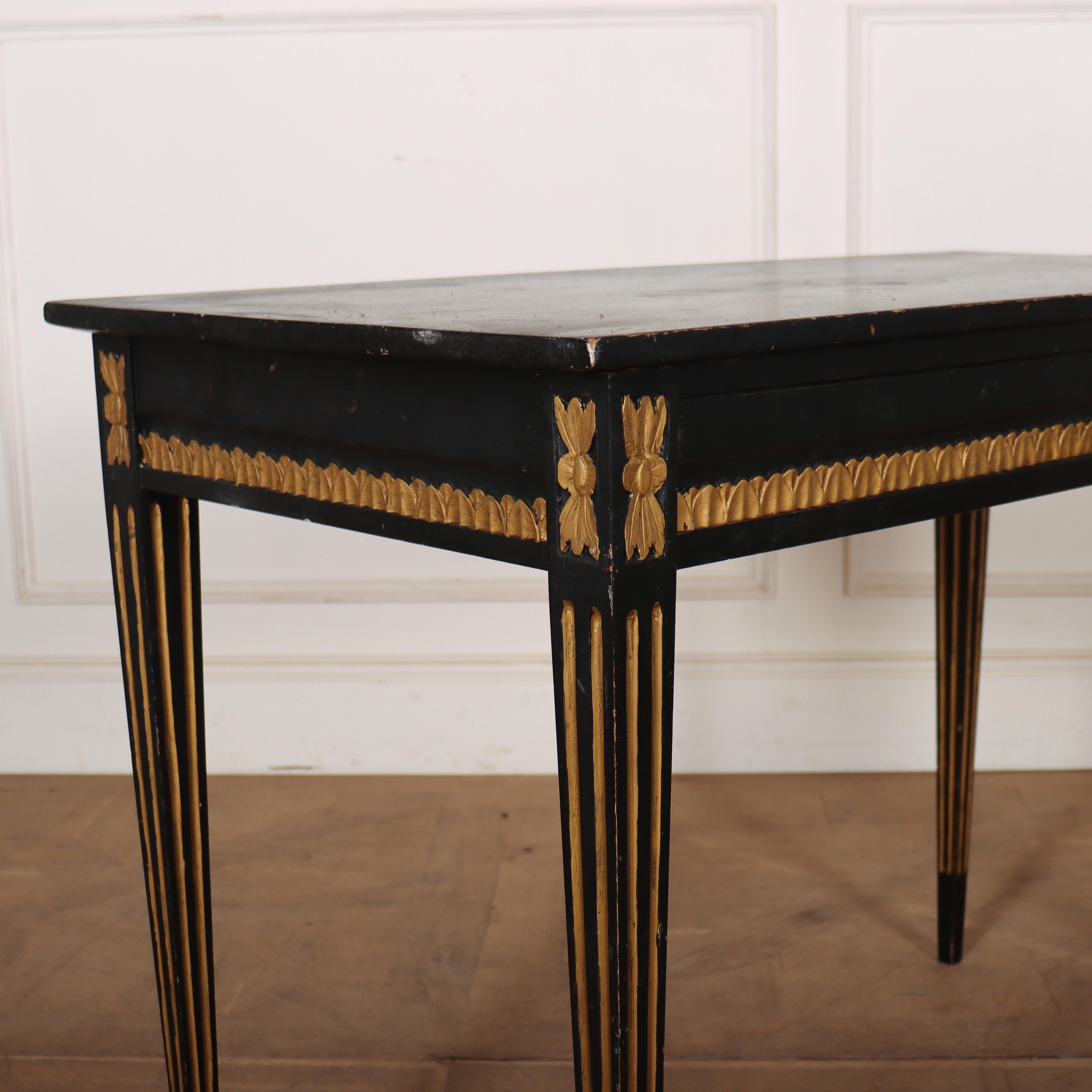 Early 19th C Swedish painted one drawer writing table. 1820.

Clearance is 24.5