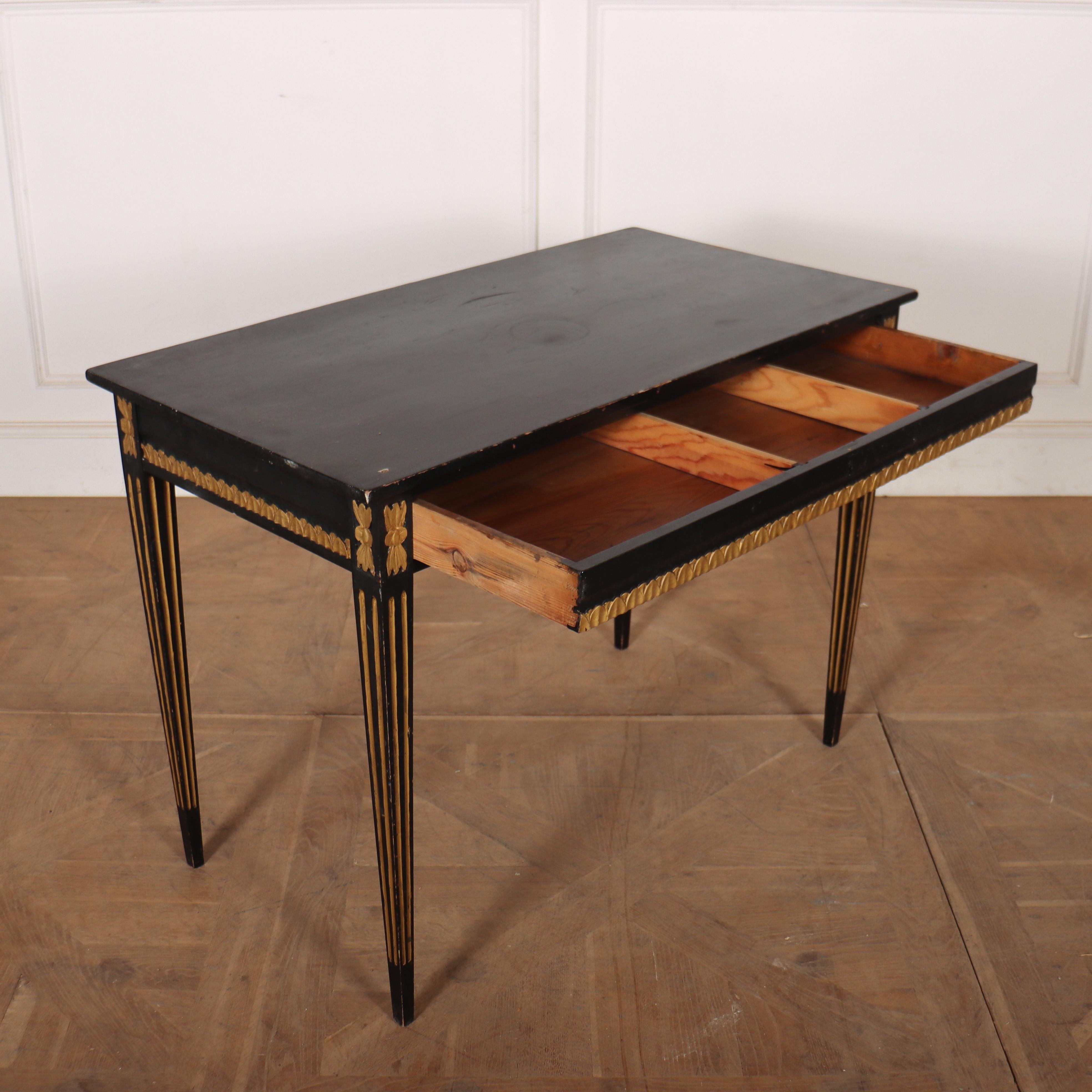 Gilt Swedish Painted Writing Table For Sale