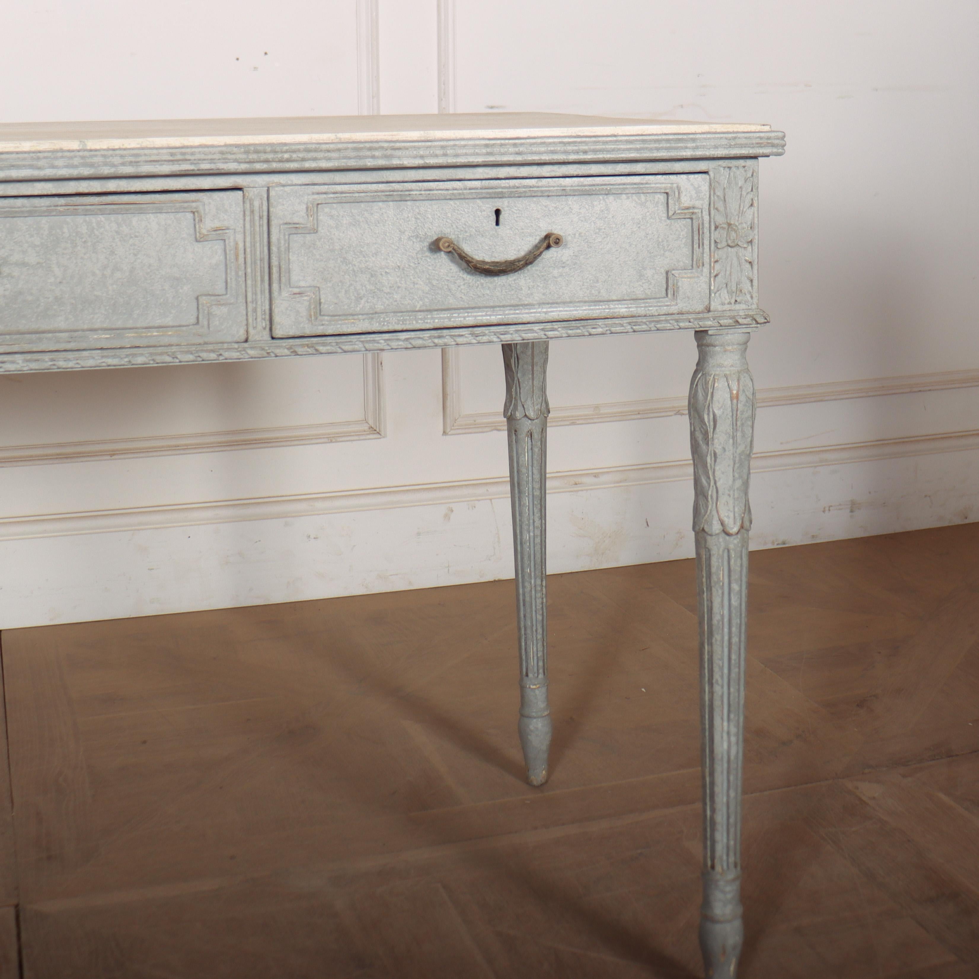 Hand-Painted Swedish Painted Writing Table For Sale