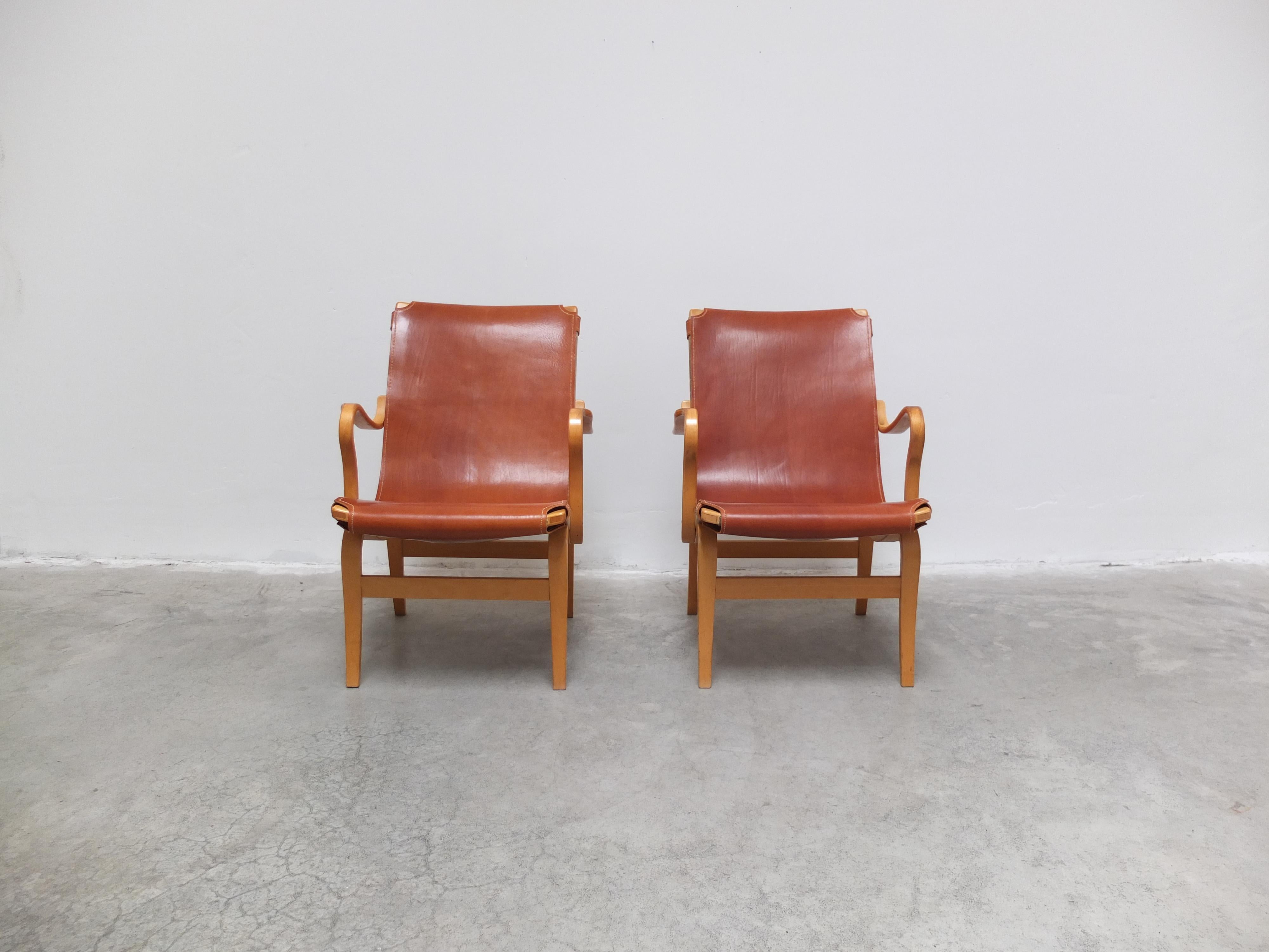 Swedish Pair of 'Eva' Lounge Chairs by Bruno Mathsson for DUX, 1941 13