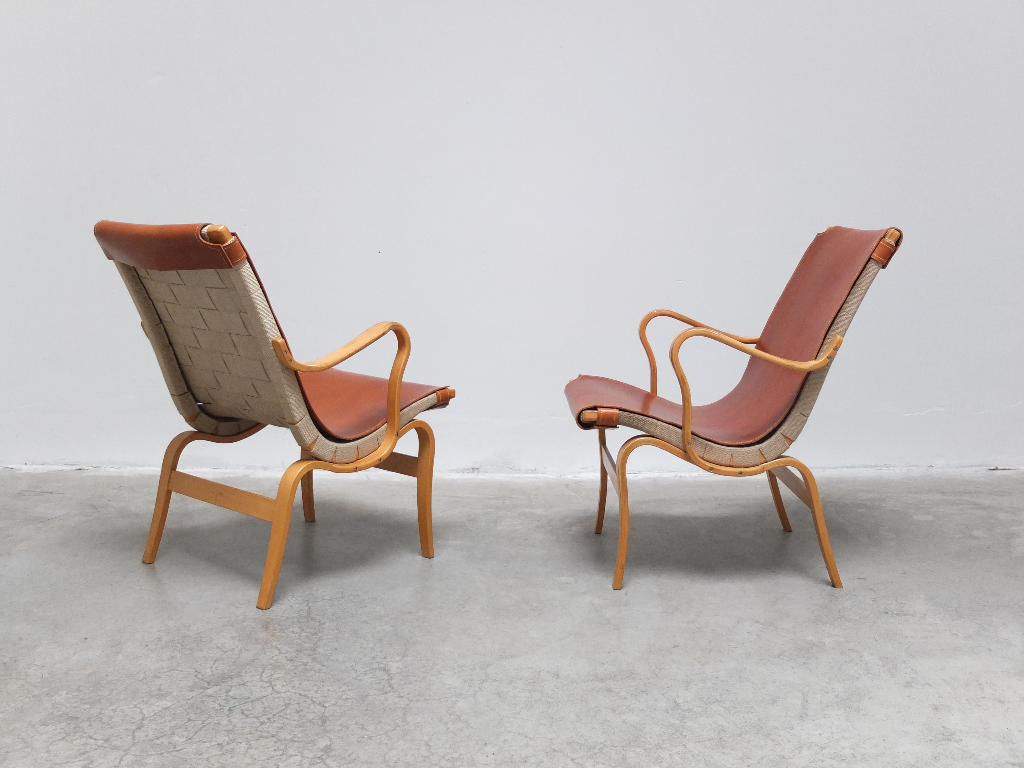 20th Century Swedish Pair of 'Eva' Lounge Chairs by Bruno Mathsson for DUX, 1941