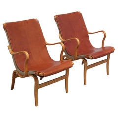 Swedish Pair of 'Eva' Lounge Chairs by Bruno Mathsson for DUX, 1941