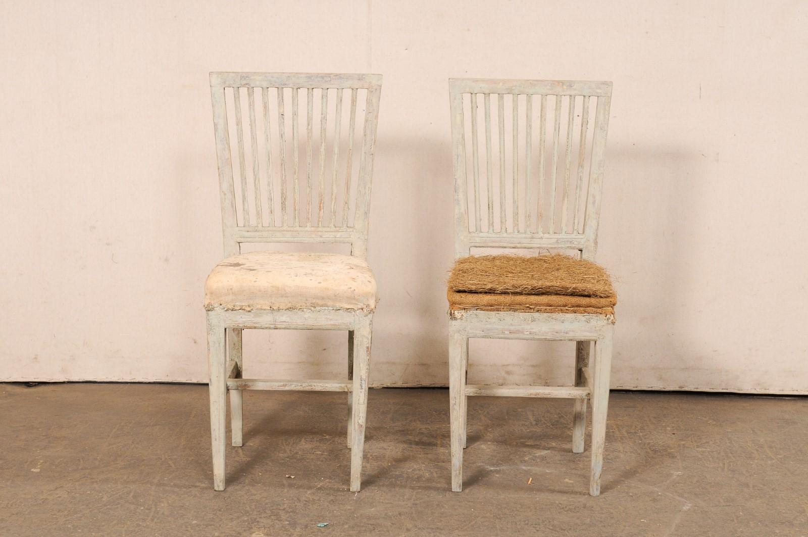 Swedish Pair of Gustavian Side Chairs, Early 19th C. 6
