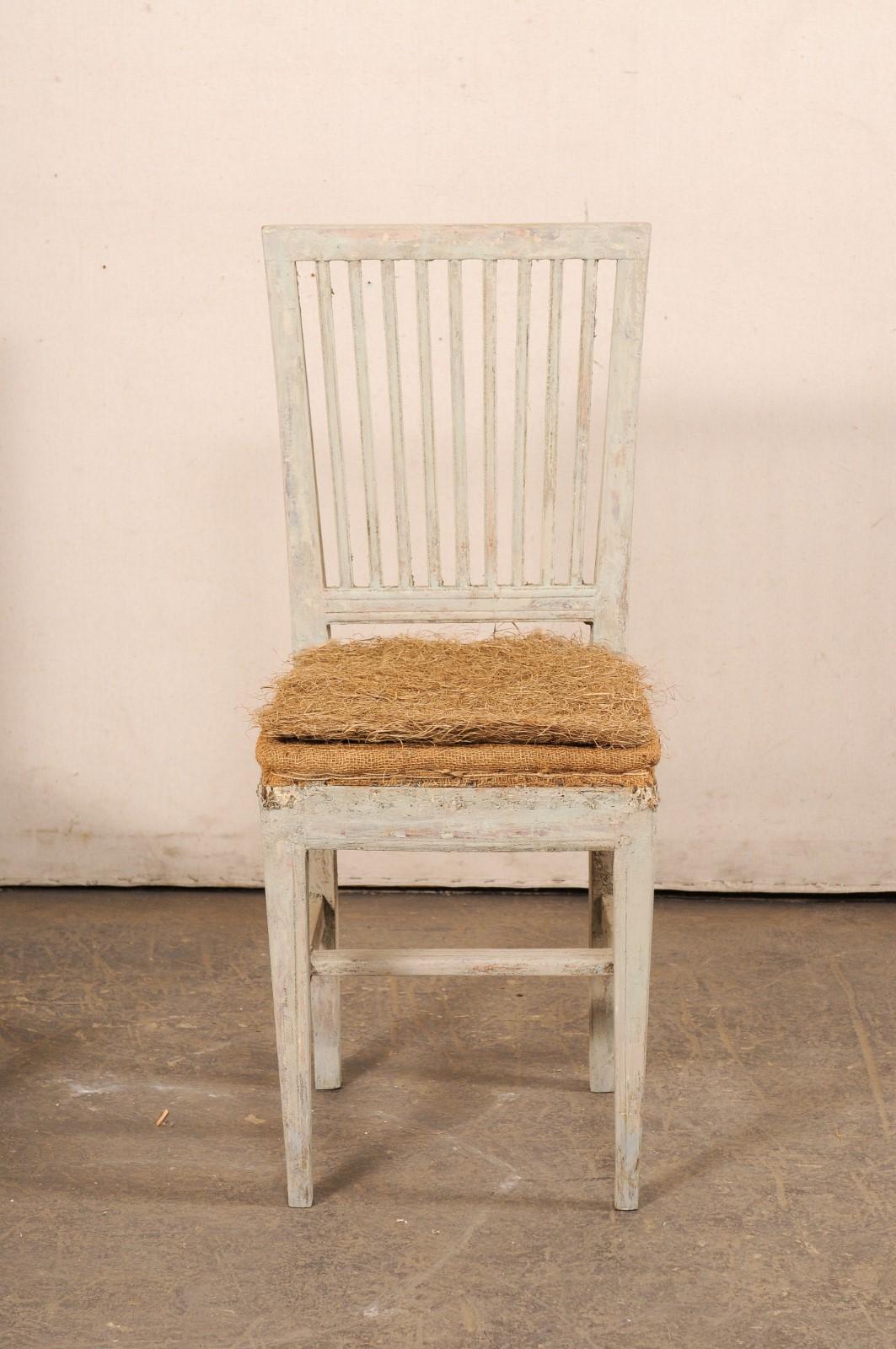 19th Century Swedish Pair of Gustavian Side Chairs, Early 19th C.