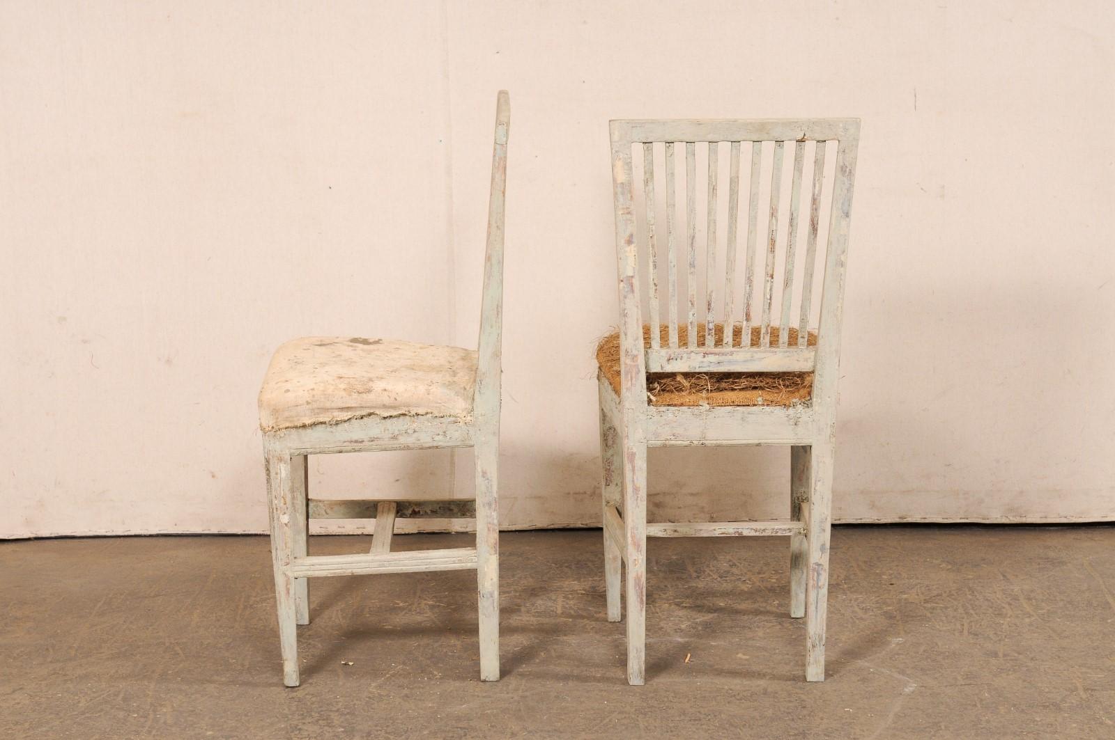 Swedish Pair of Gustavian Side Chairs, Early 19th C. 4