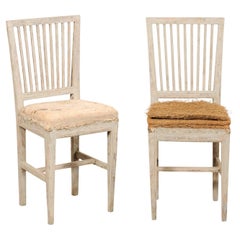 Swedish Pair of Gustavian Side Chairs, Early 19th C.