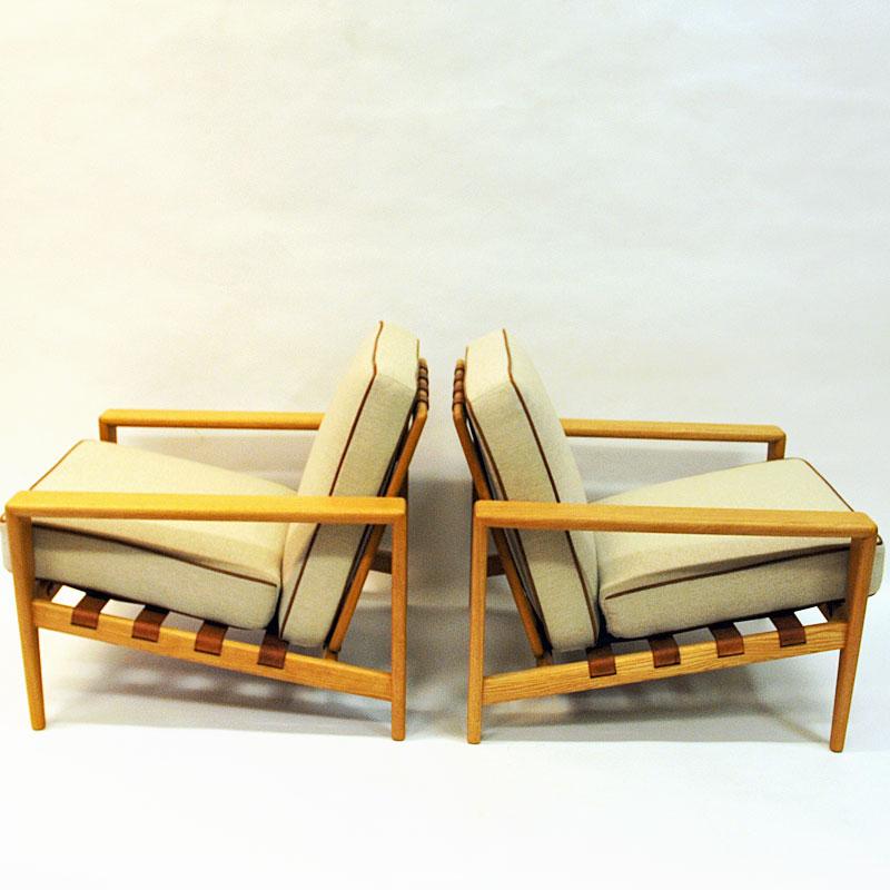 Mid-20th Century Swedish Pair of Oak Lounge Chairs Bodö by Svante Skogh, 1957