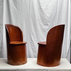 Swedish pair of tree chairs from the early 1900 Folk Art Peasant Seating