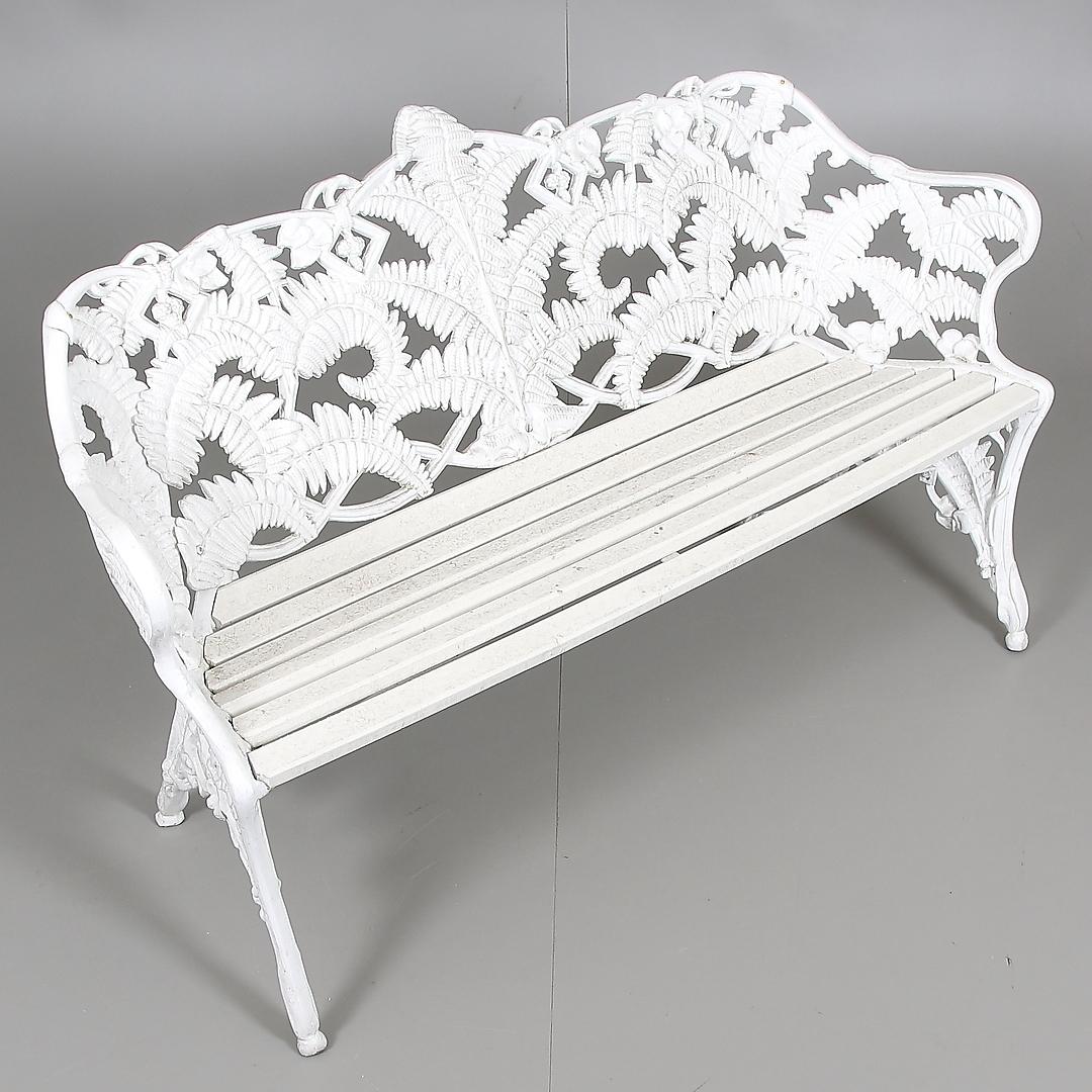 Swedish Park Garden Steel Bench Settee For Sale 1