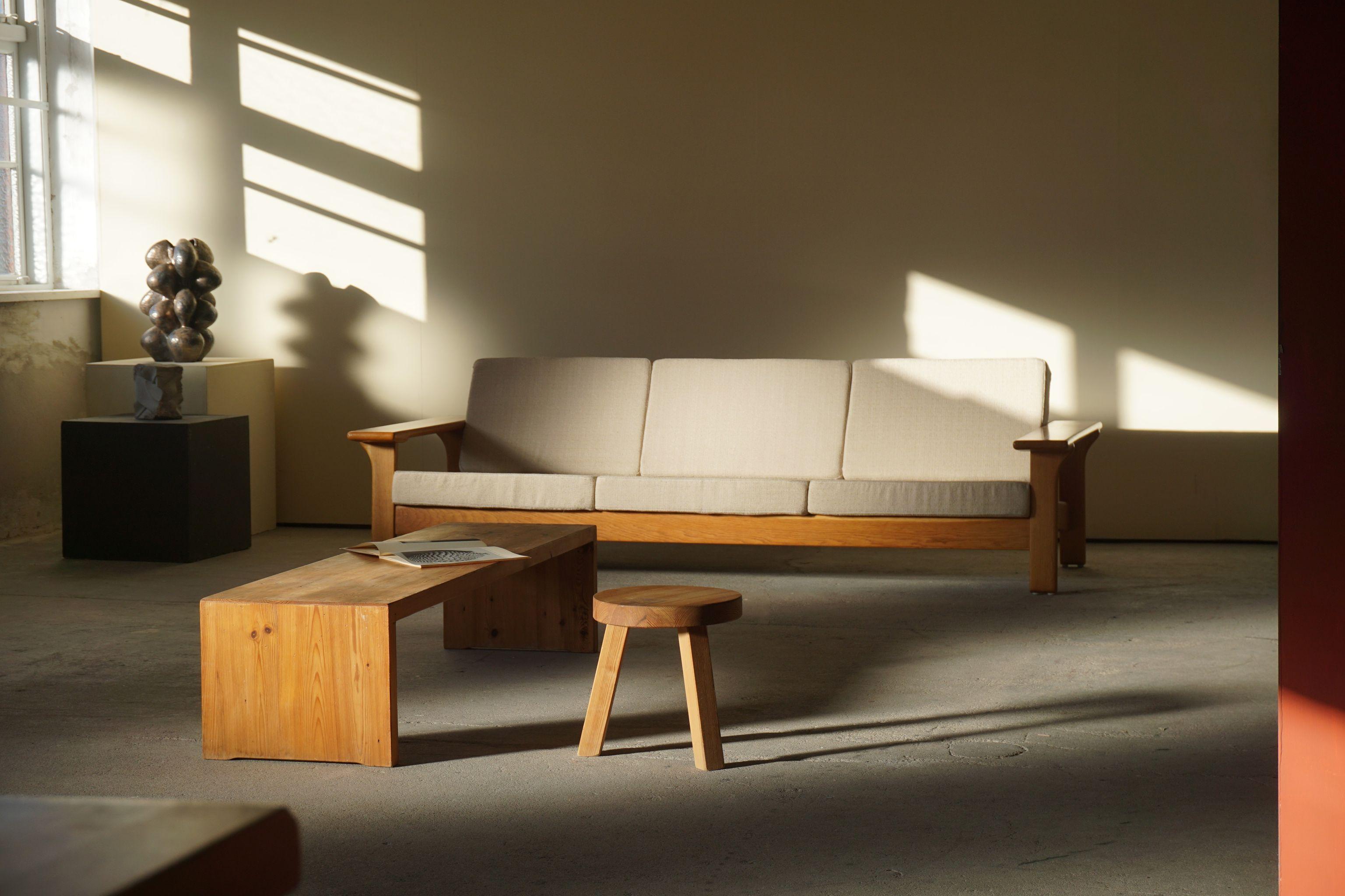 Late 20th Century Swedish Patinated Pine Bench by Roland Wilhelmsson, 1970s