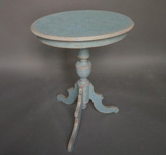 Swedish Pedestal Table in Blue Paint
