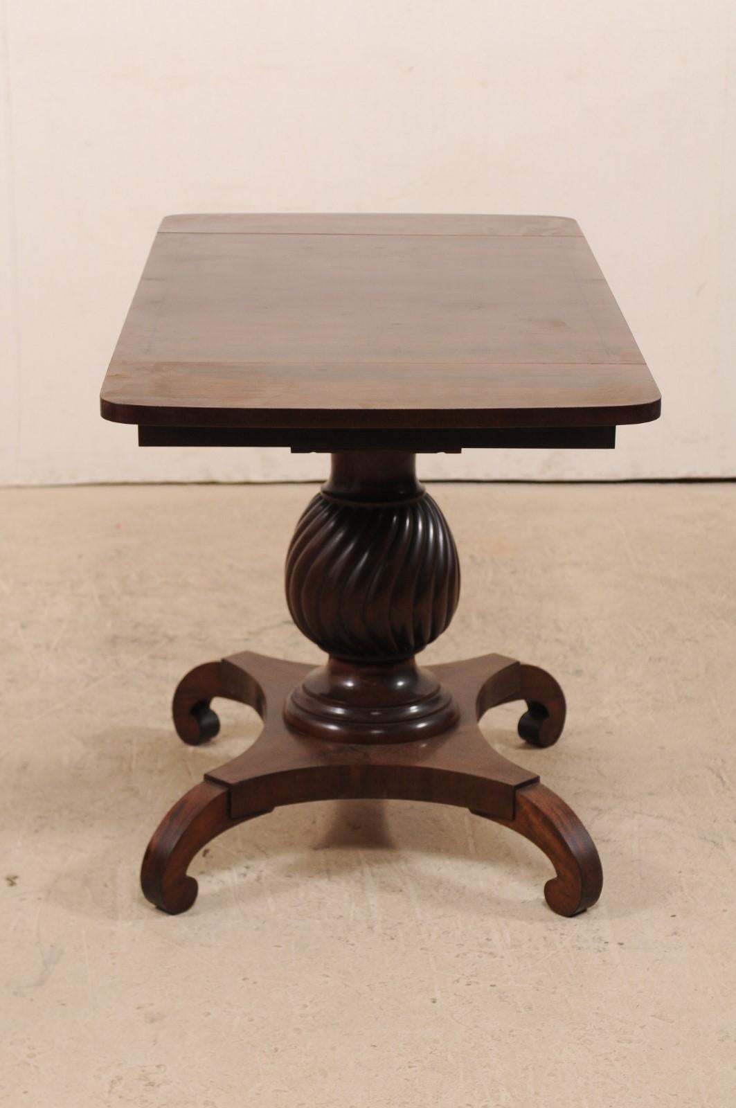 Swedish Pedestal Table w/Side Leaves For Sale 2