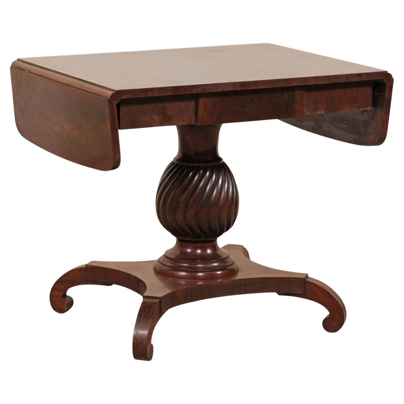 Swedish Pedestal Table w/Side Leaves
