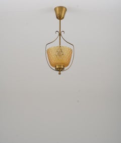 Pendentif suédois en laiton et verre par Böhlmarks