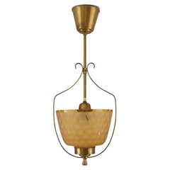 Swedish Pendant in Brass and Glass by Böhlmarks