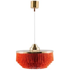 Swedish Pendant in Brass with Silk Fringes by Hans-Agne Jakobsson, 1960s