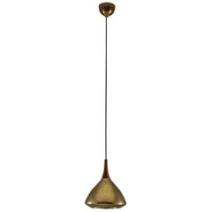 Swedish Pendant in Rosewood and Perforated Brass by Falkenberg