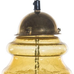 Swedish Pendant Light in Amber Colored Glass from 1960s
