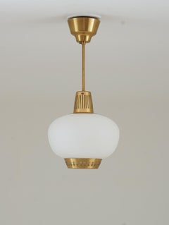 Swedish Pendants in Brass and Glass by Hans Bergström for Ateljé Lyktan