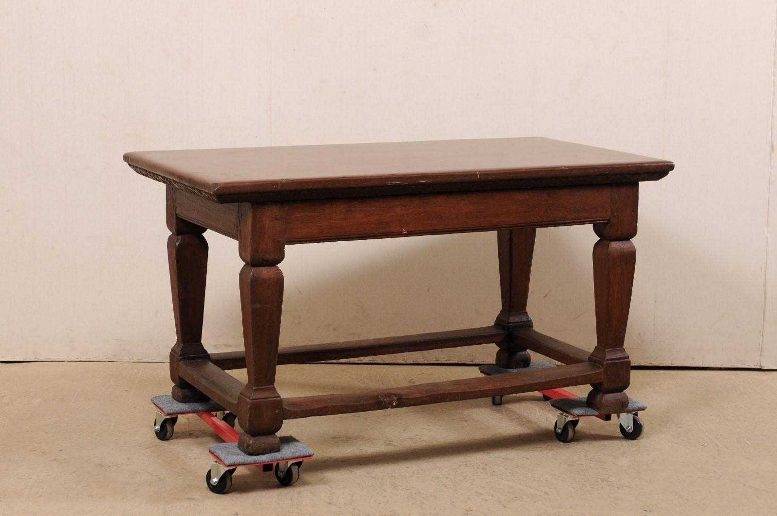 18th C. Swedish Period Baroque Table w/Stone Top- A Great Kitchen Work Table! For Sale 1