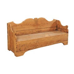Swedish Period Gustavian Carved Wood Sofa Bench from the Early 19th Century