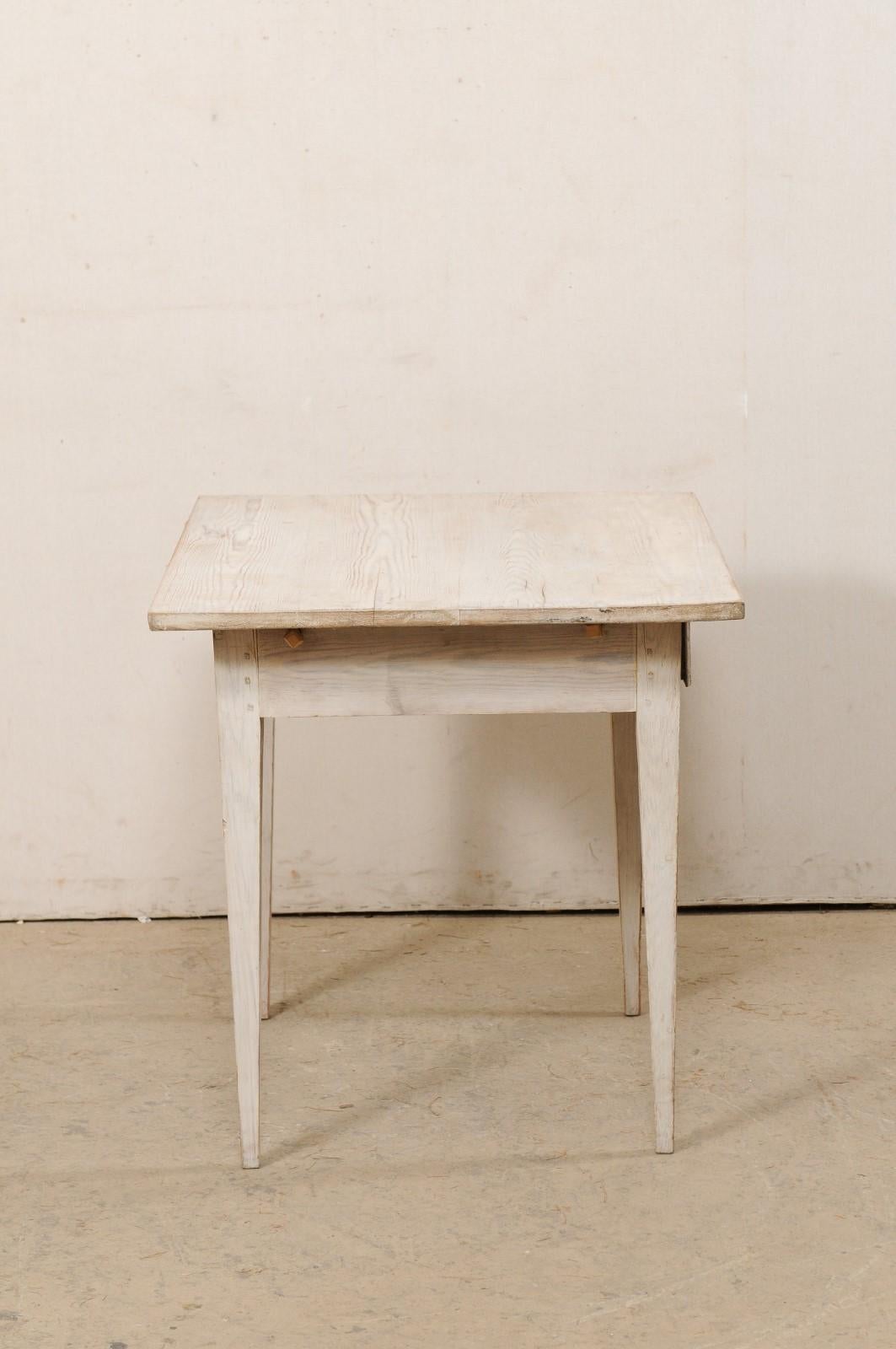 Wood Swedish Gustavian Period Occasional Table with Single Drawer--Clean Lines For Sale