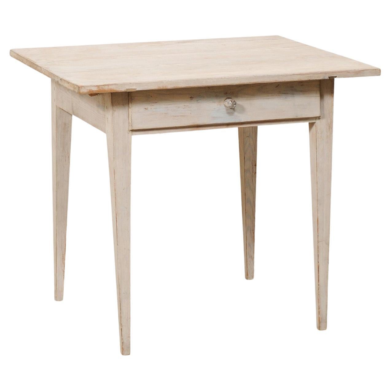 Swedish Period Gustavian Occasional Table with Drawer
