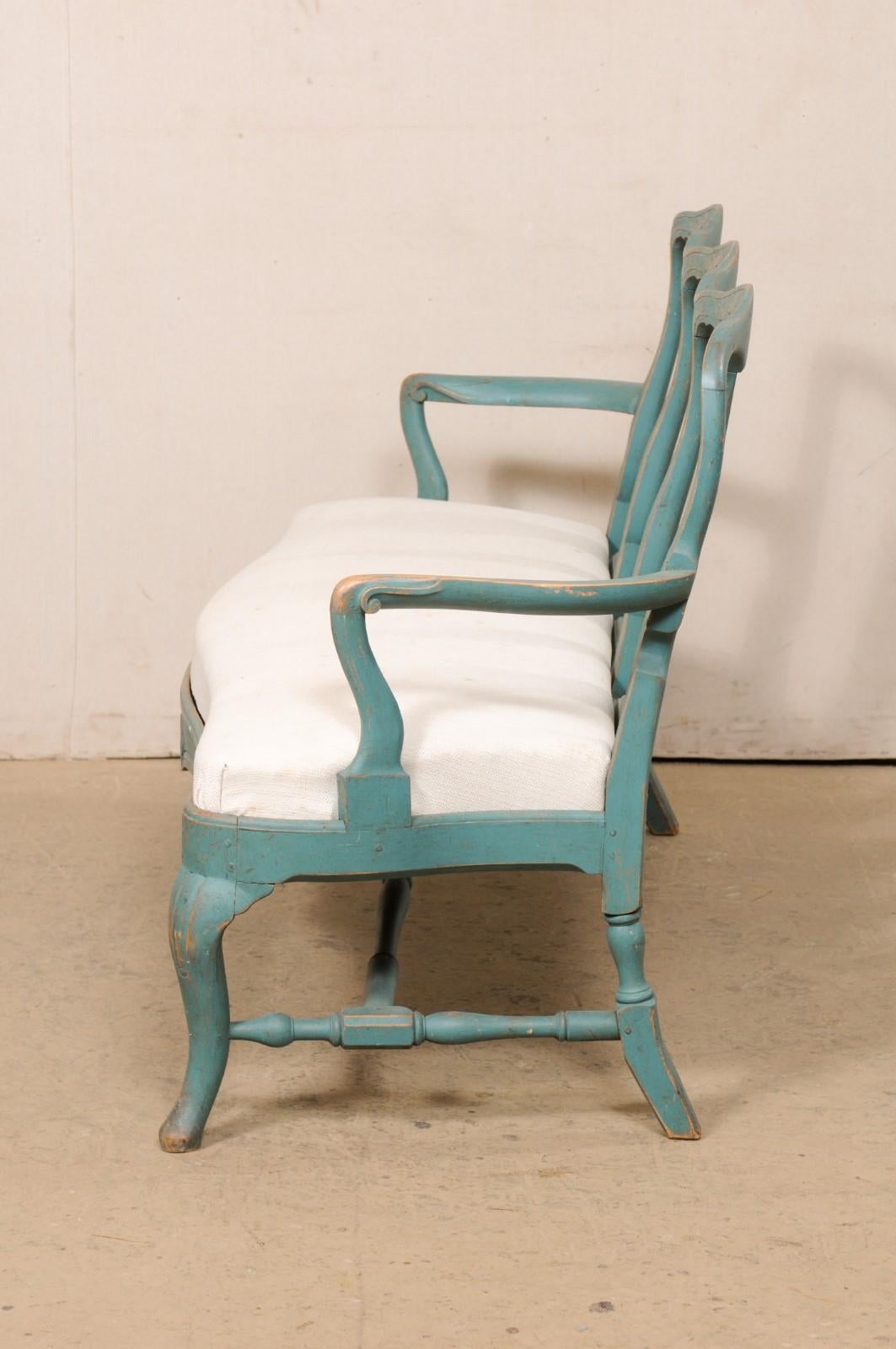 Schwedische Periode Rokoko 3-Stuhl Rücken gemalt Sofa Bank, Anfang 18. im Angebot 4