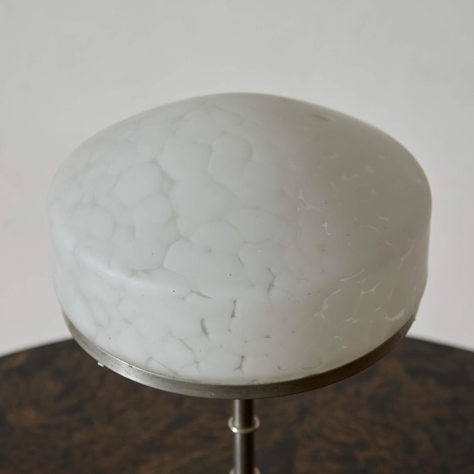 Swedish Pewter and Glass Table Lamp In Good Condition For Sale In Long Island City, NY