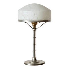 Swedish Pewter and Glass Table Lamp