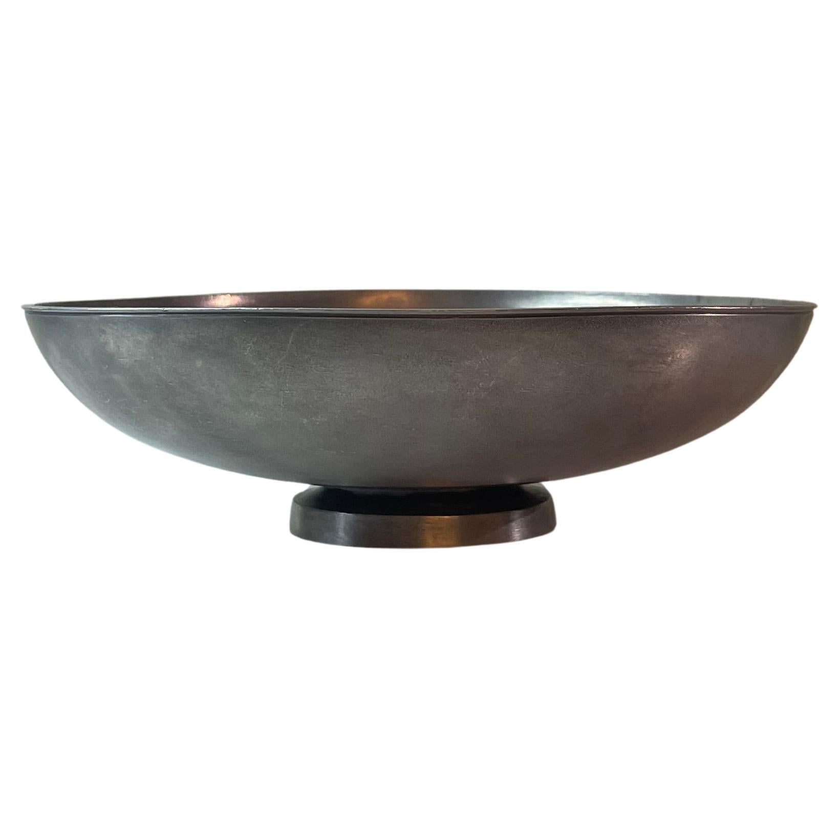 Swedish modern Pewter Bowl by Edvin Ollers for Schreuder 
Olsson, 1975