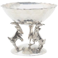 Swedish Pewter Candleholder with Goats