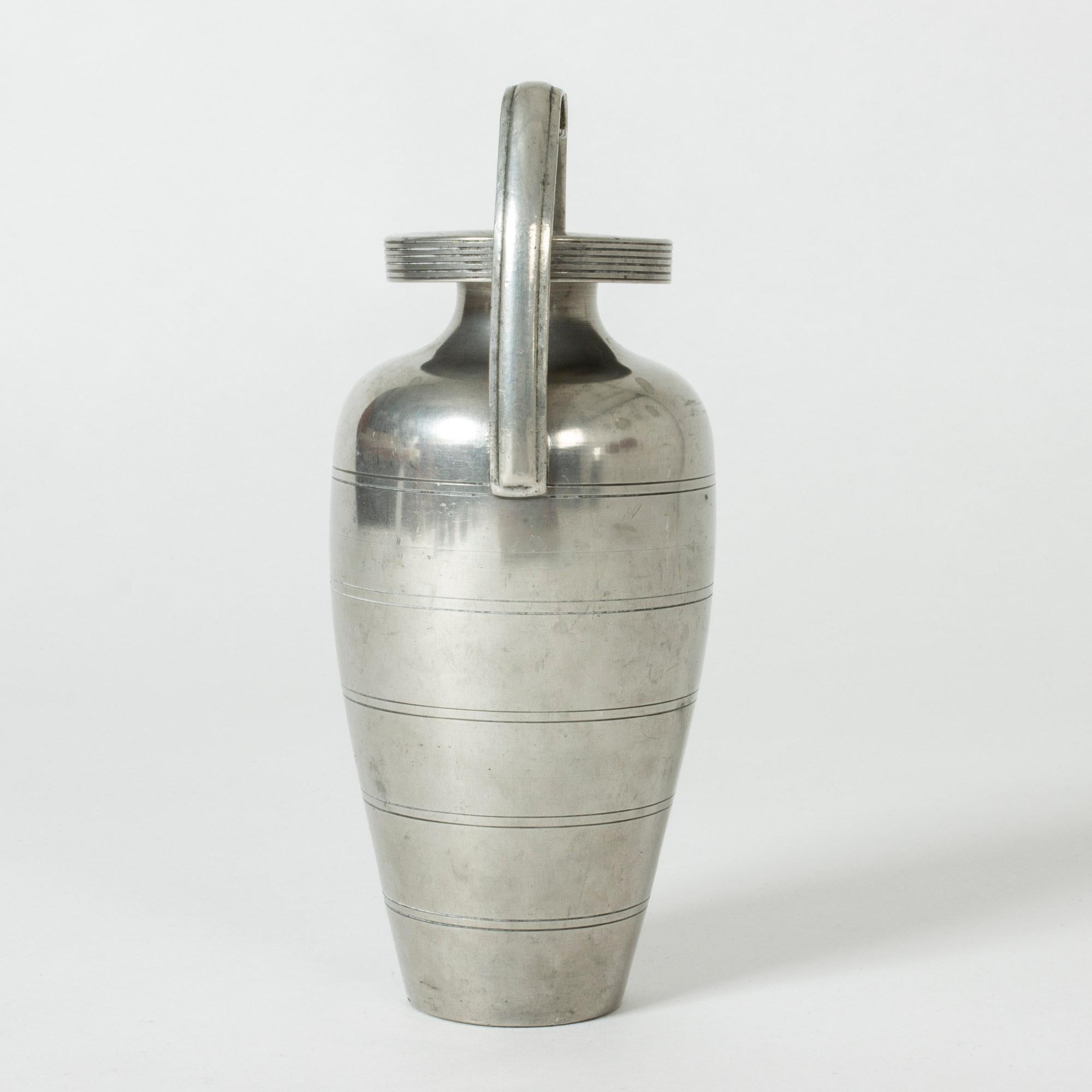 Scandinavian Modern Swedish Pewter Vase by Sylvia Stave for C. G. Hallberg, 1933